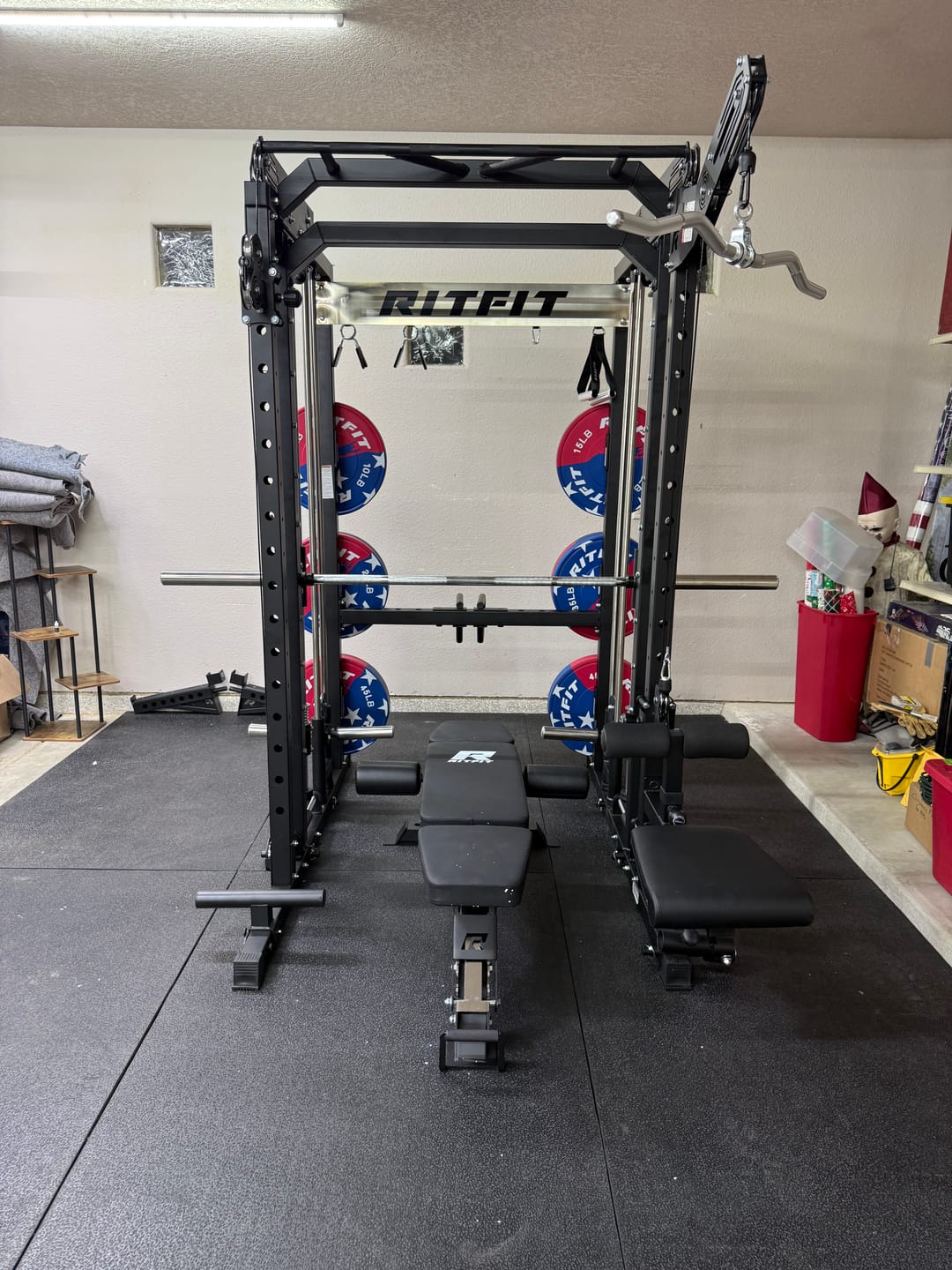 Customer photo review of RitFit Aluminum Alloy Handle Set Long W-Shaped and Short Straight Bar for Cable Machine