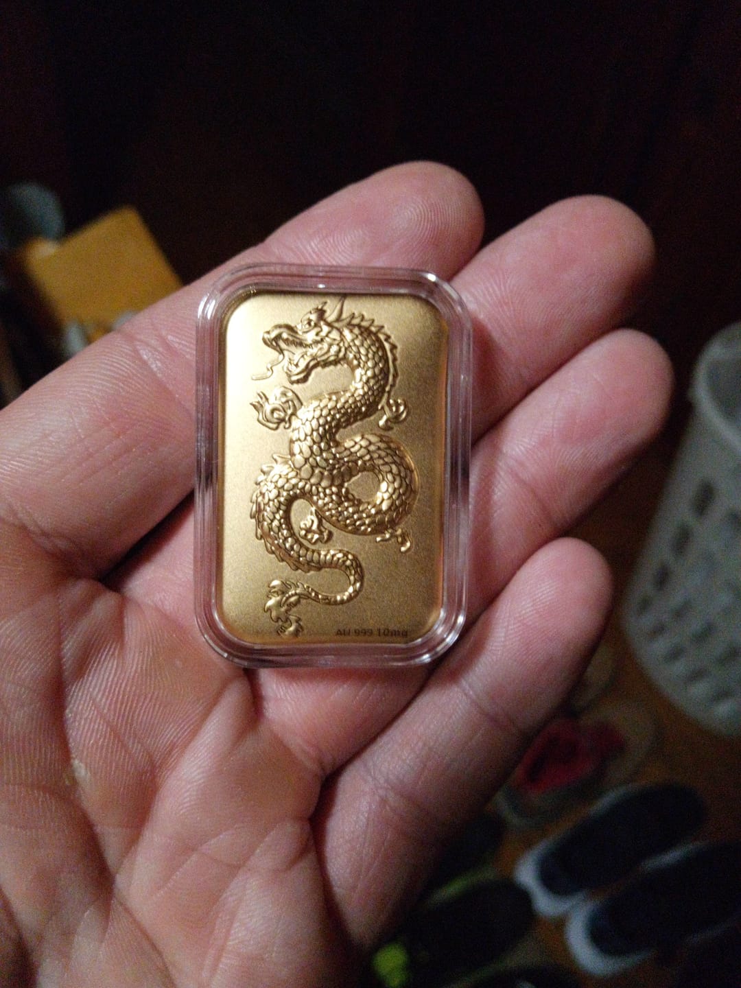 Customer photo review of 24K Yellow Gold Essential Dragon Piece