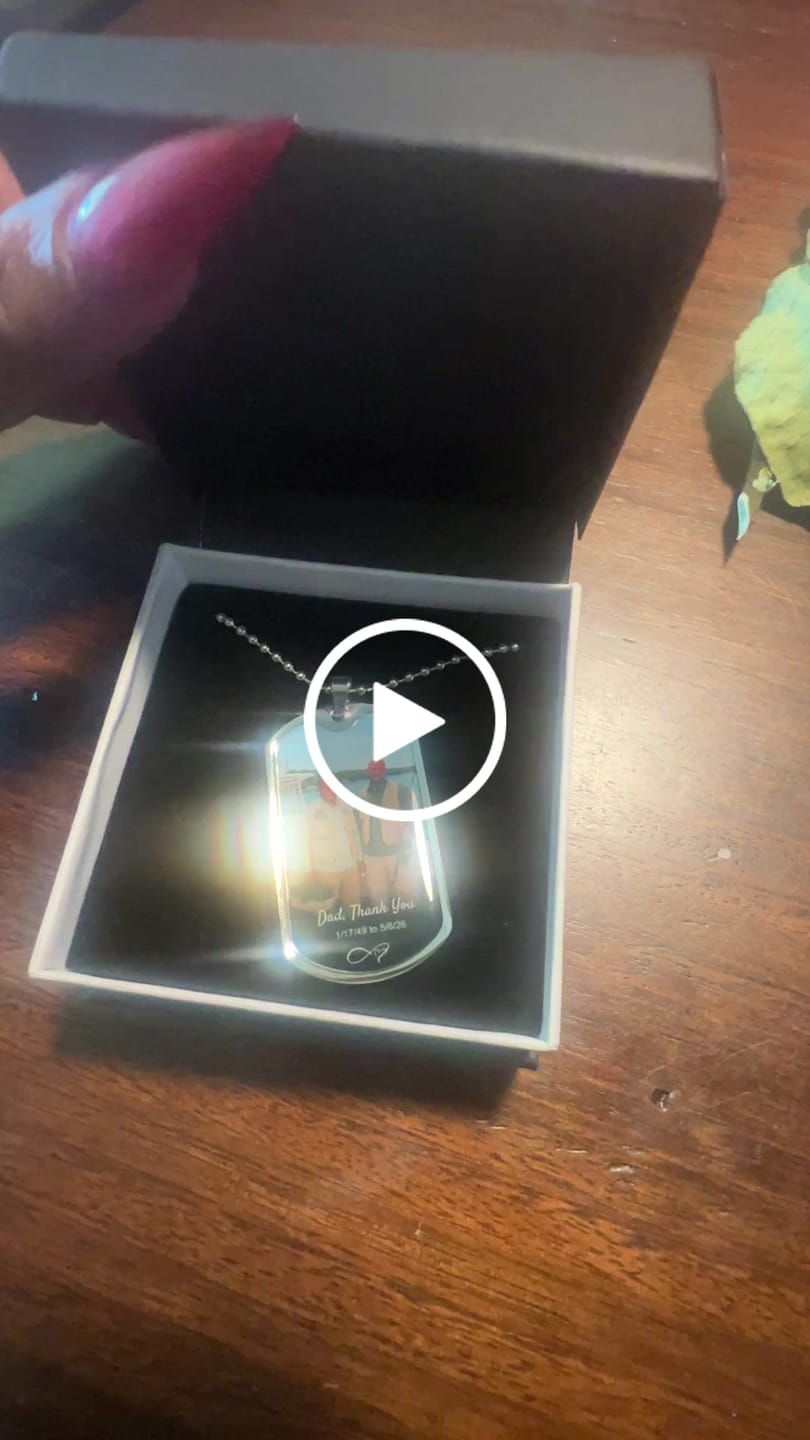 Customer video review of Custom Name Photo Dog Tag Memorial Necklace