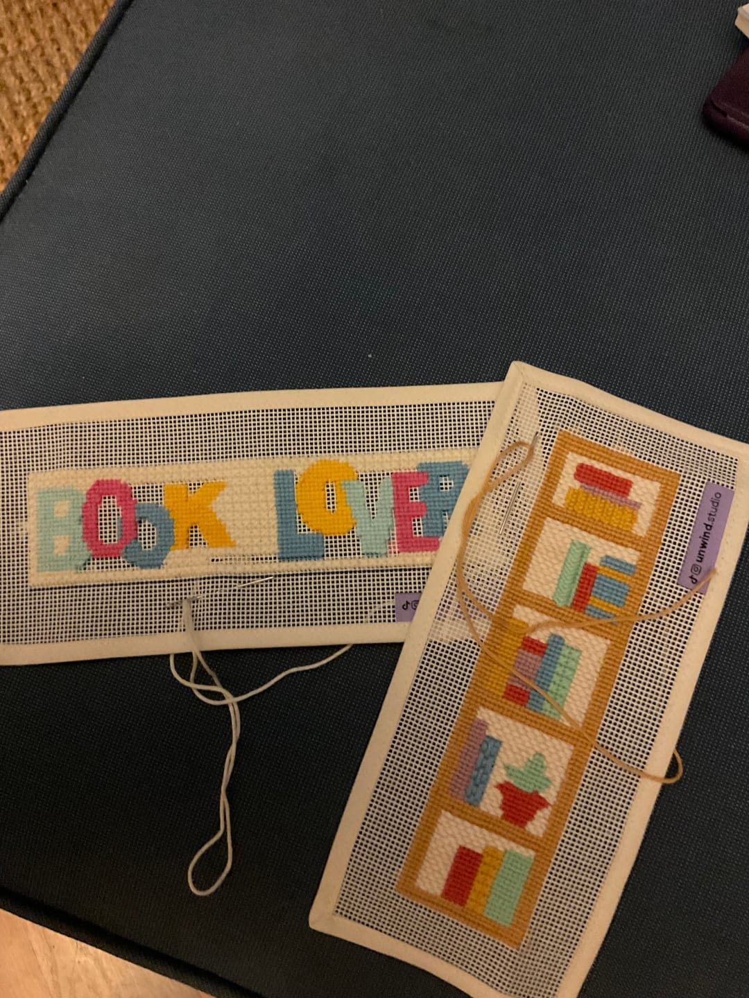 Customer photo review of Book Lover Bookmark Needlepoint Kit x Draper James