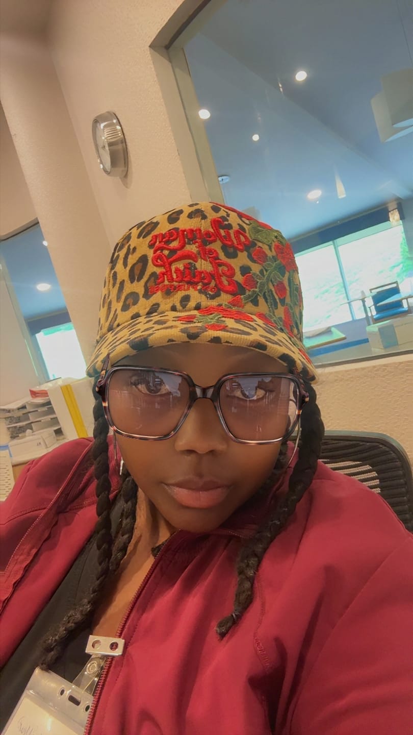 Customer photo review of Woman Of Faith On Purpose Floral Hat | Leopard