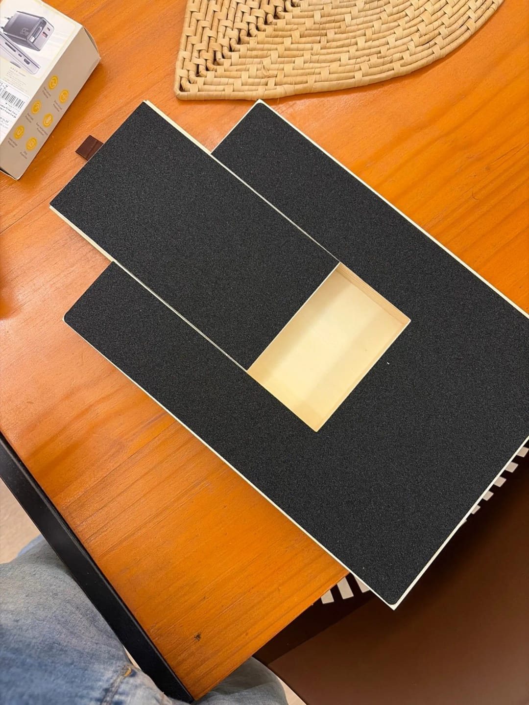 Customer photo review of Dog Nail Scratch Board with Treat Box – Stress Free Nail Filing for Dogs