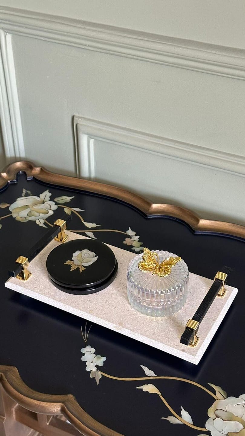 Customer photo review of Cream Premium Marble Tray