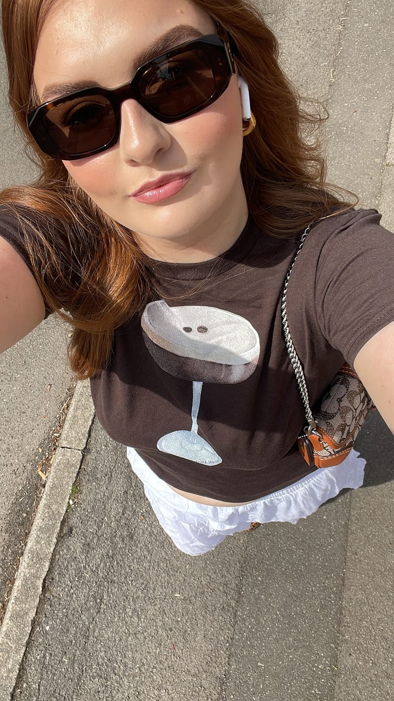 Customer photo review of espresso martini baby tee