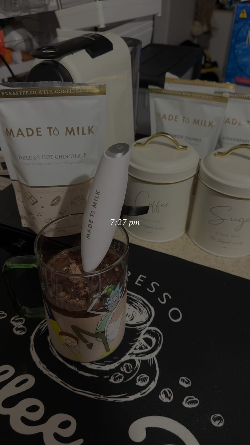 Customer photo review of Deluxe Lactation Hot Chocolate - GF, DF & SF
