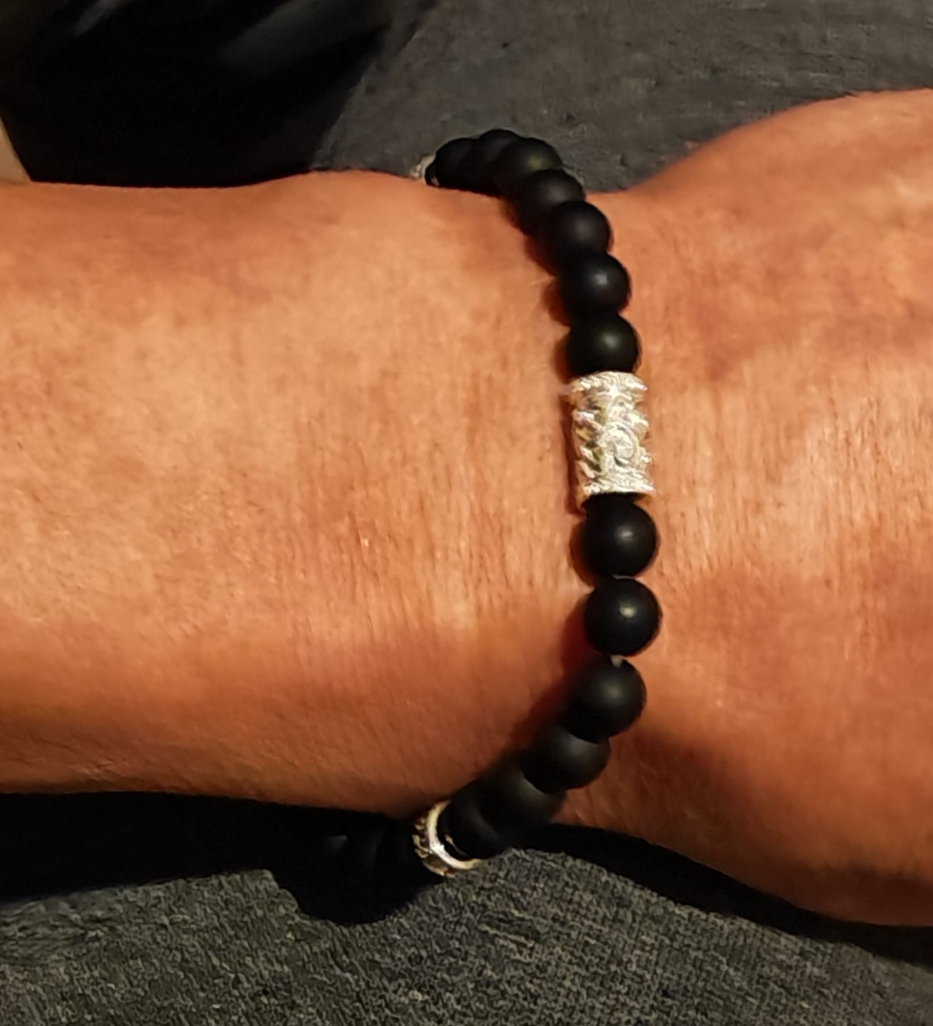 Customer photo review of 6mm Silver Bead Bracelet - CREED
