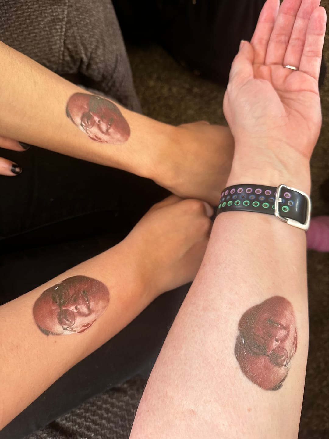 Customer photo review of Custom Photo Adult Face Temporary Tattoo