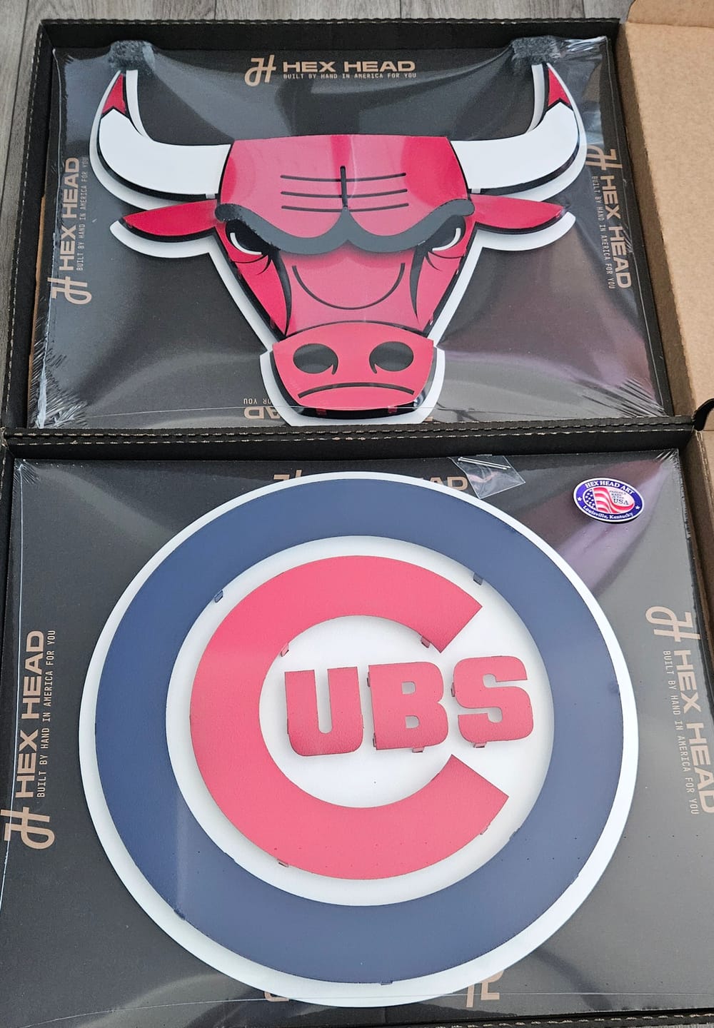 Customer photo review of Chicago Cubs Logo 3D Metal Wall Art