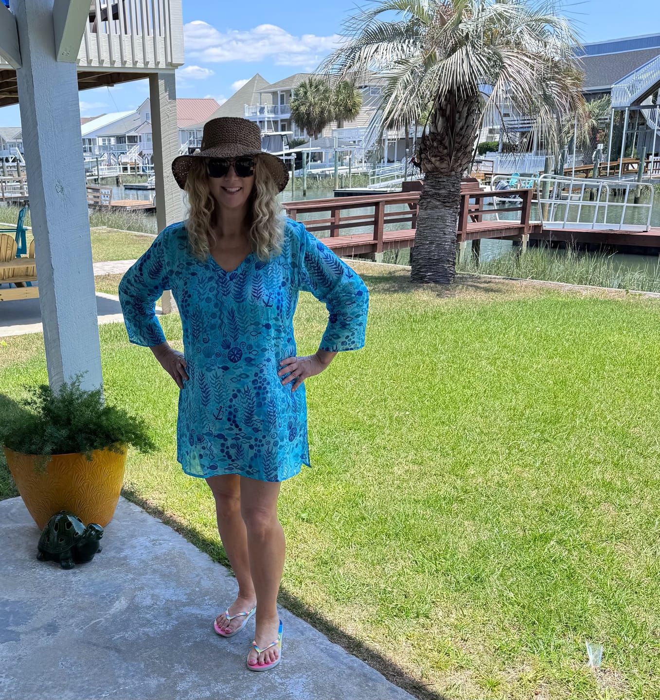 Customer photo review of Seaweed Cotton Beach Tunic