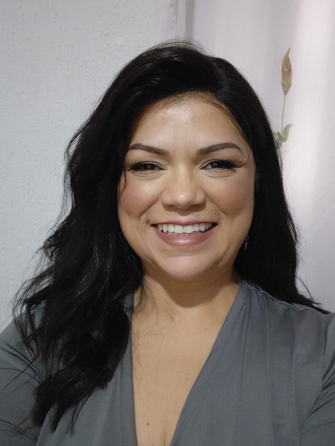 Customer photo review of Lace Front Humana Mada - Castanho Escuro Natural 40 cm
