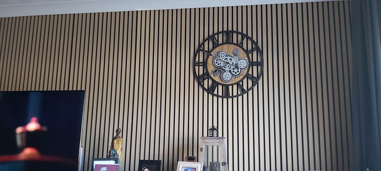 Customer photo review of Acoustic Slat Wall Panels Wooden Decorative Wall Panels Natural Oak Premium 2.4m x 0.6m