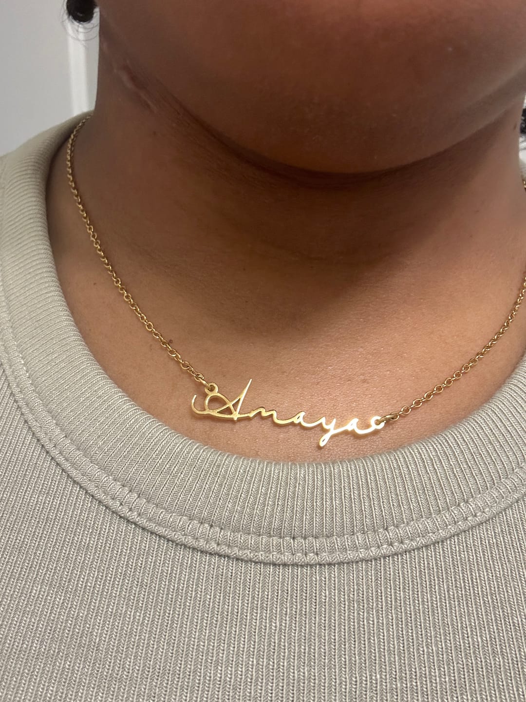 Customer photo review of Mon Petit Name Necklace