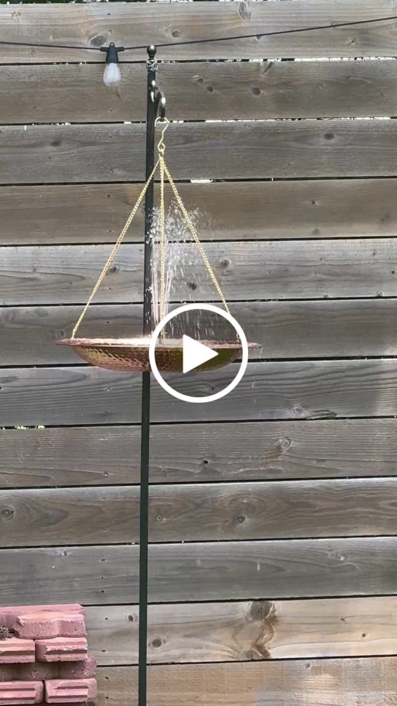 Customer video review of Solid Copper Hanging Bird Bath, 2 Sizes