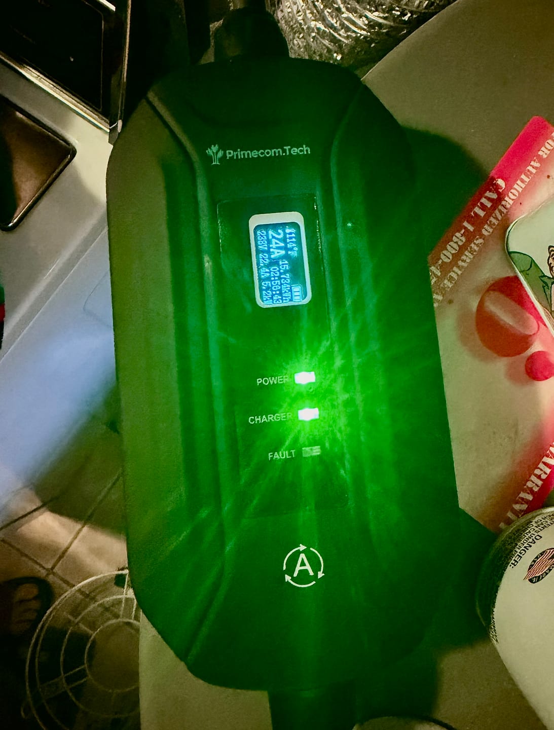 Customer photo review of Primecom 24 Amp Level 2 EV Charger Amperage Adjustable: 10A - 16A - 24A