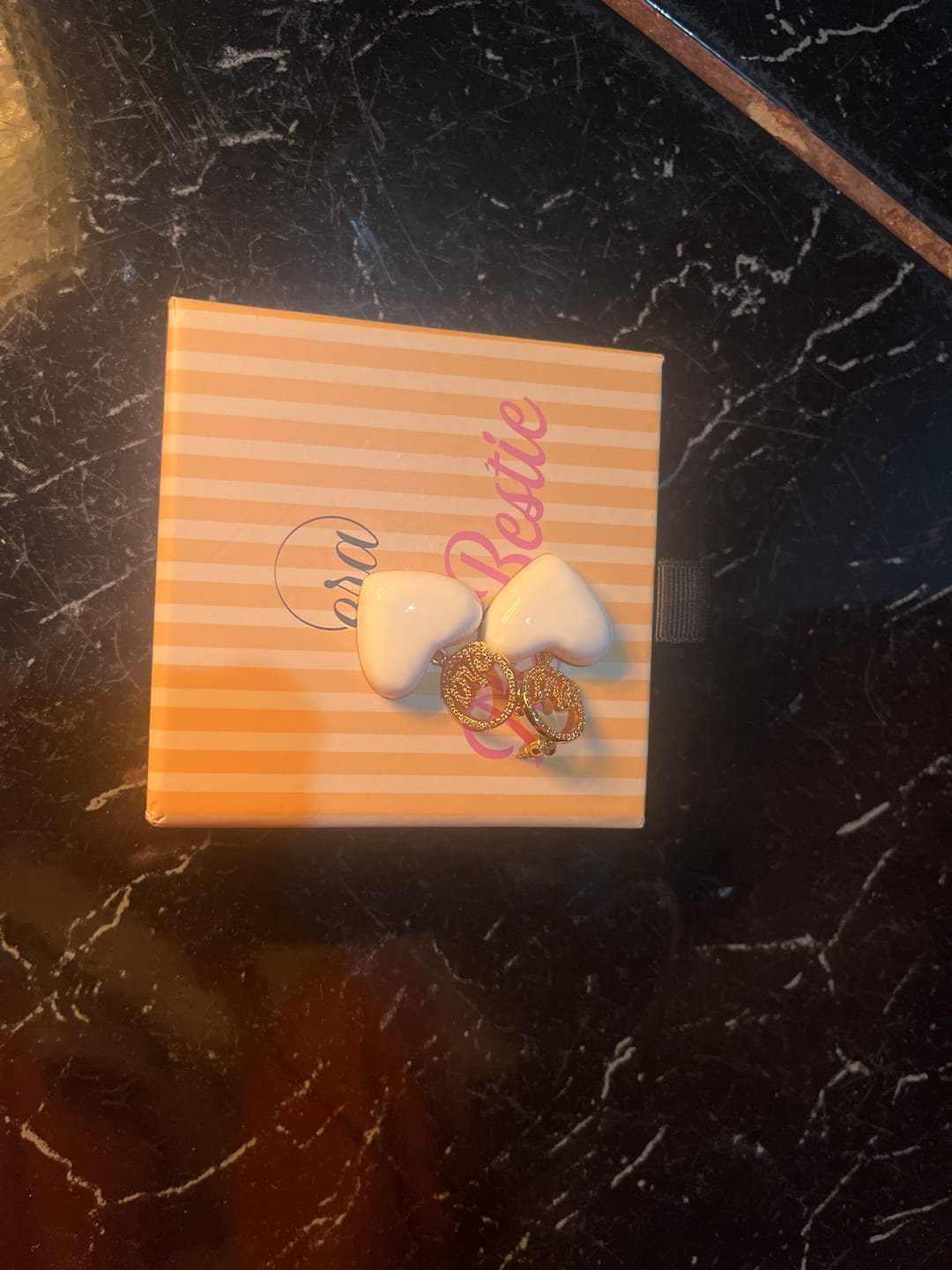 Customer photo review of White Era Adore Gold Earrings