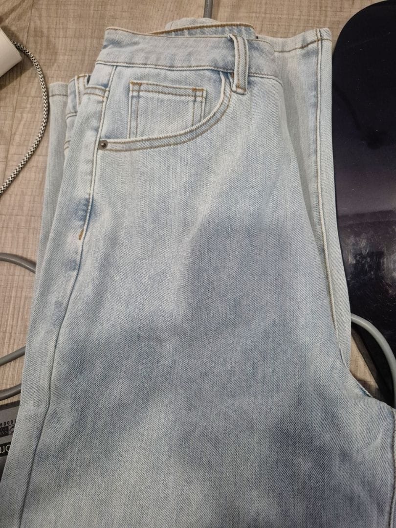 Customer photo review of High Waisted Ankle-Length Mom Denim Jeans