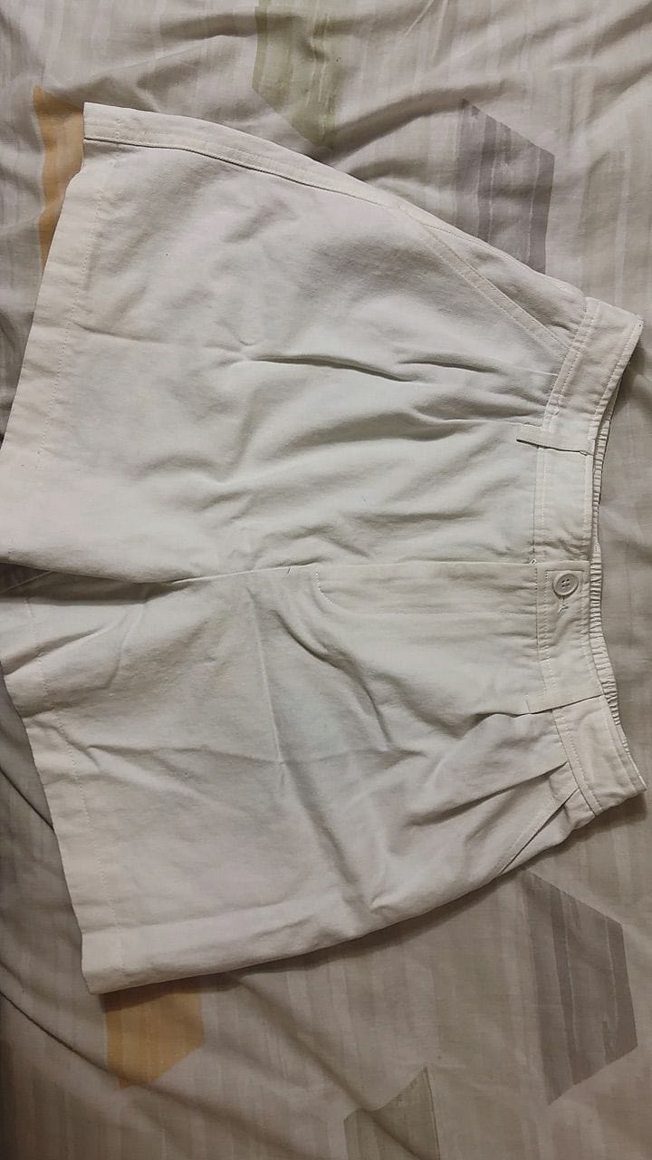 Customer photo review of Double Pleated Chino High-Waisted Shorts