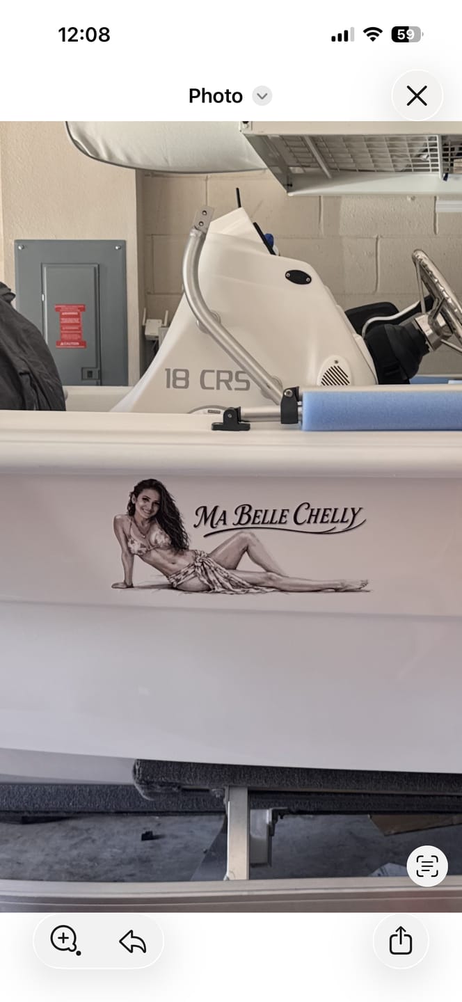 Customer photo review of Boat Logo Decal