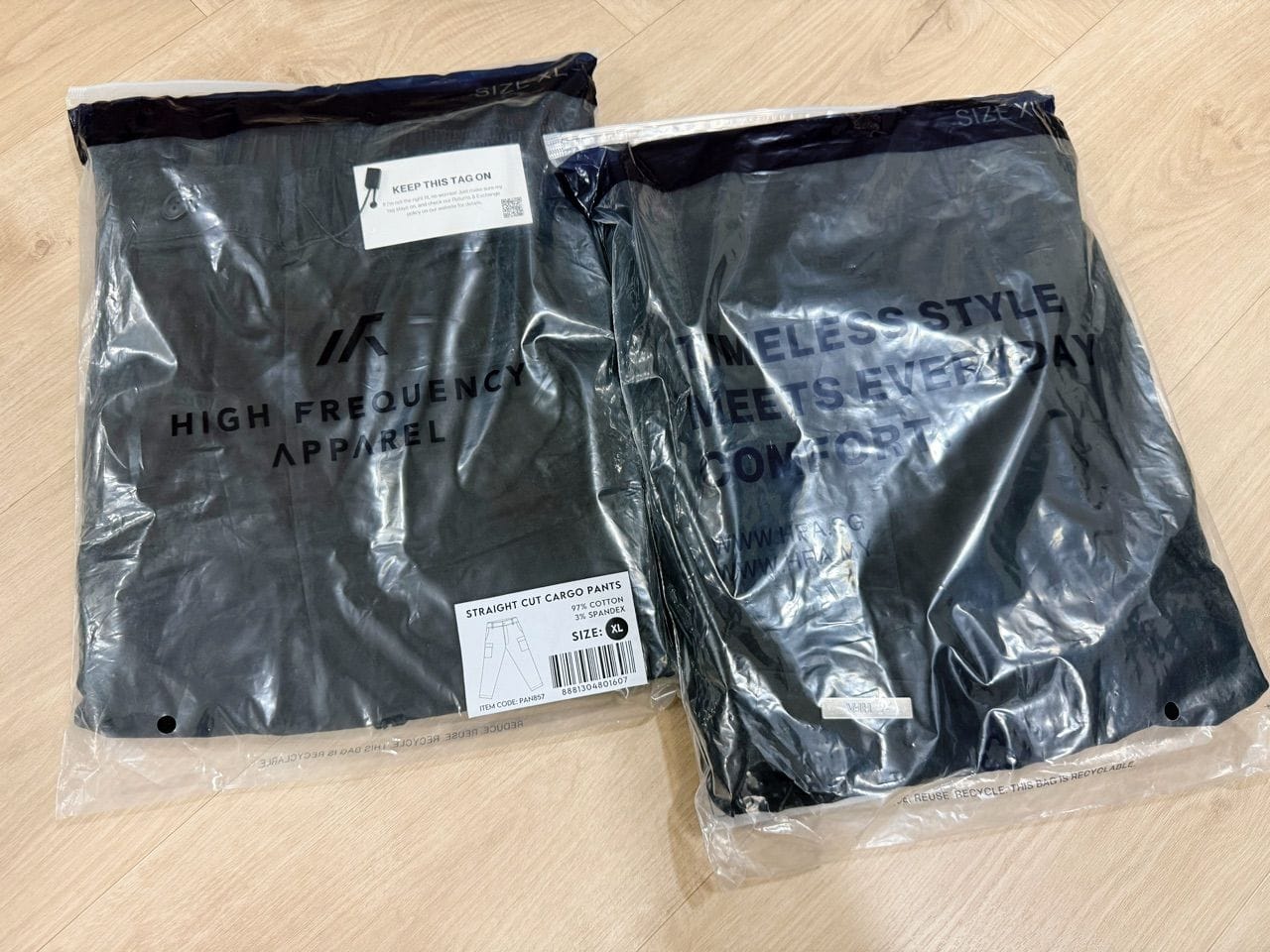 Customer photo review of Straight Cut Utility Cargo Pants