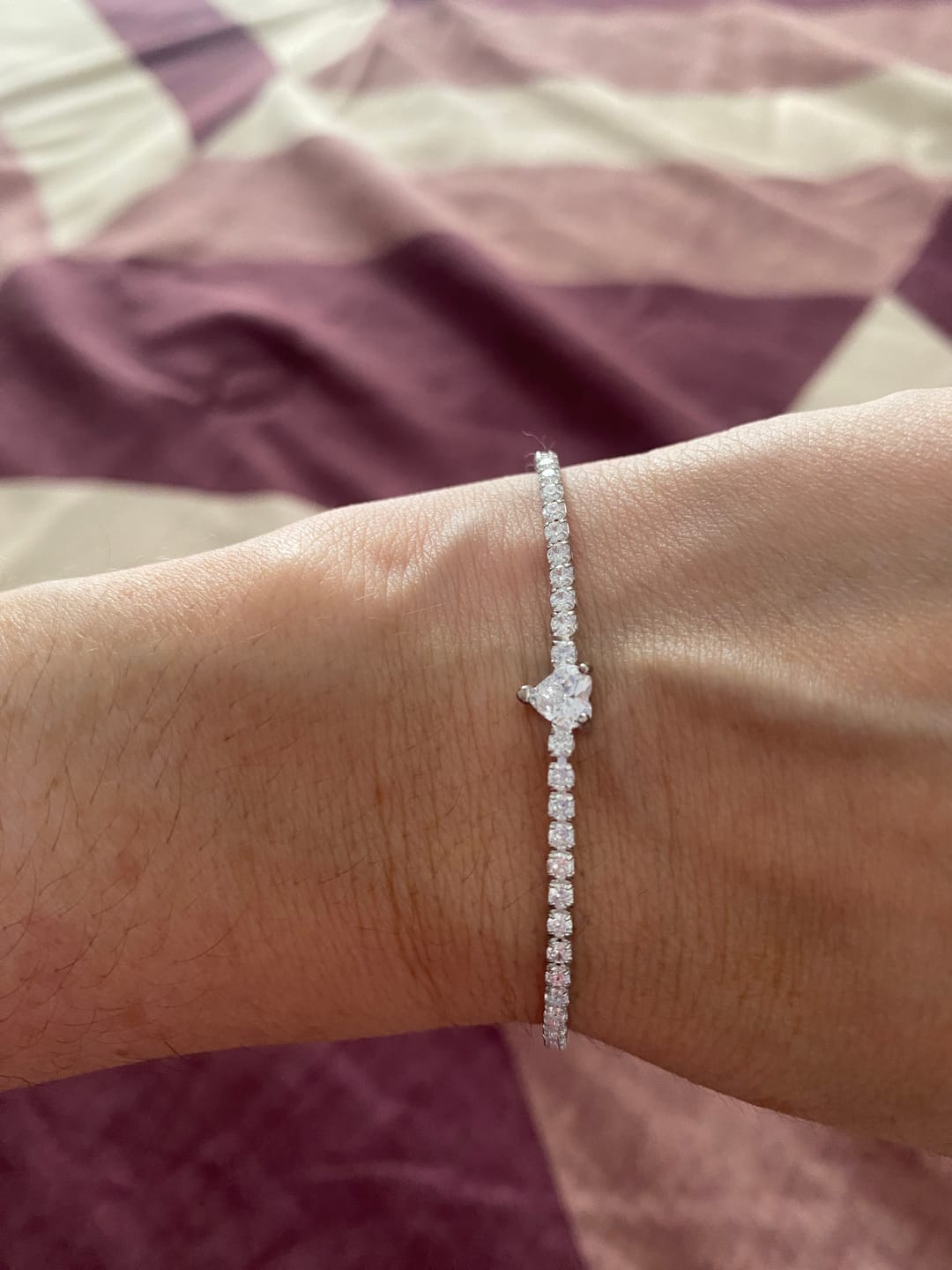 Customer photo review of PULSERA PANDORA CORAZON BRILLANTE TENIS PLATA .925 + KIT DE REGALO