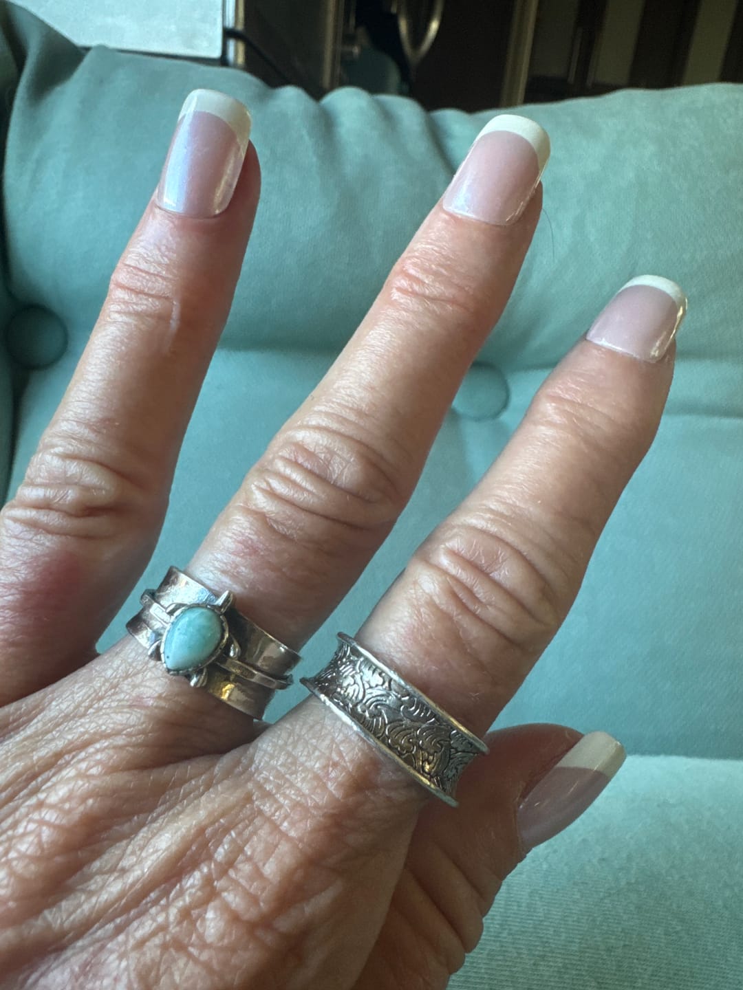 Customer photo review of Turtle Larimar Fidget Ring