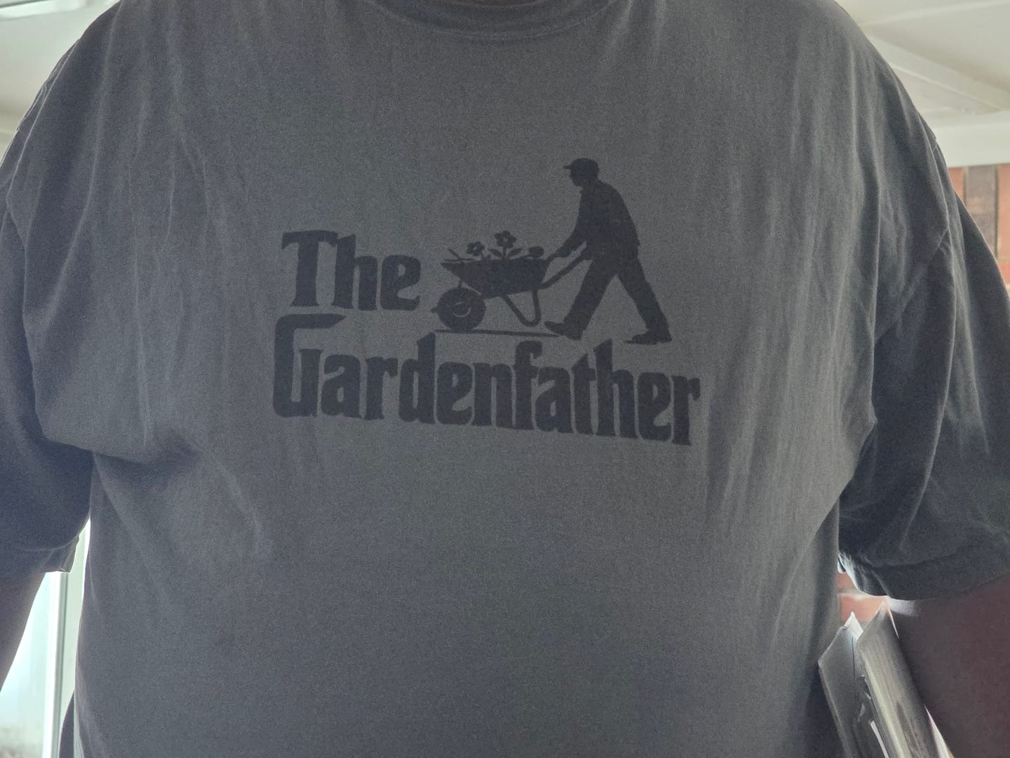Customer photo review of Mowing Is My Therapy T-Shirt