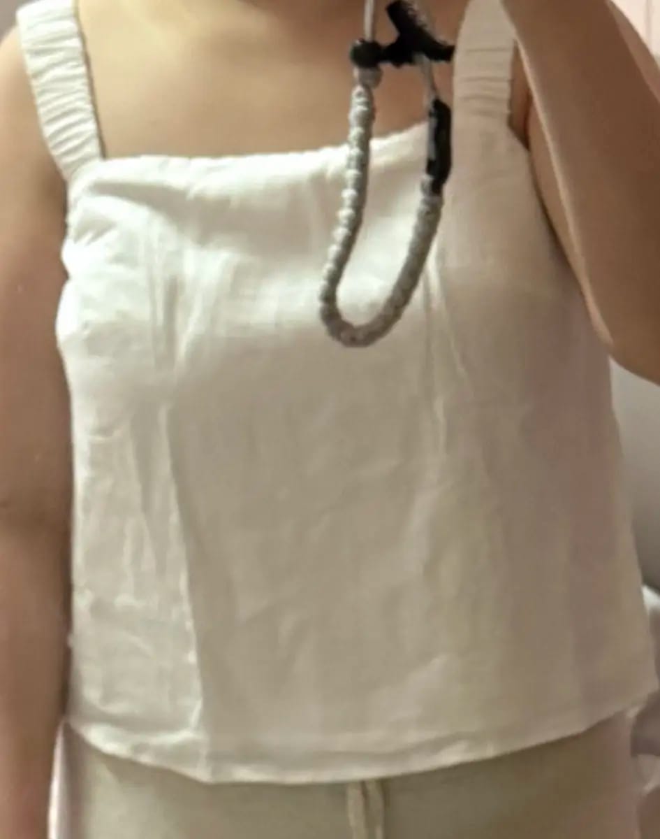Customer photo review of Padded Sleeveless Top with Ruched Straps