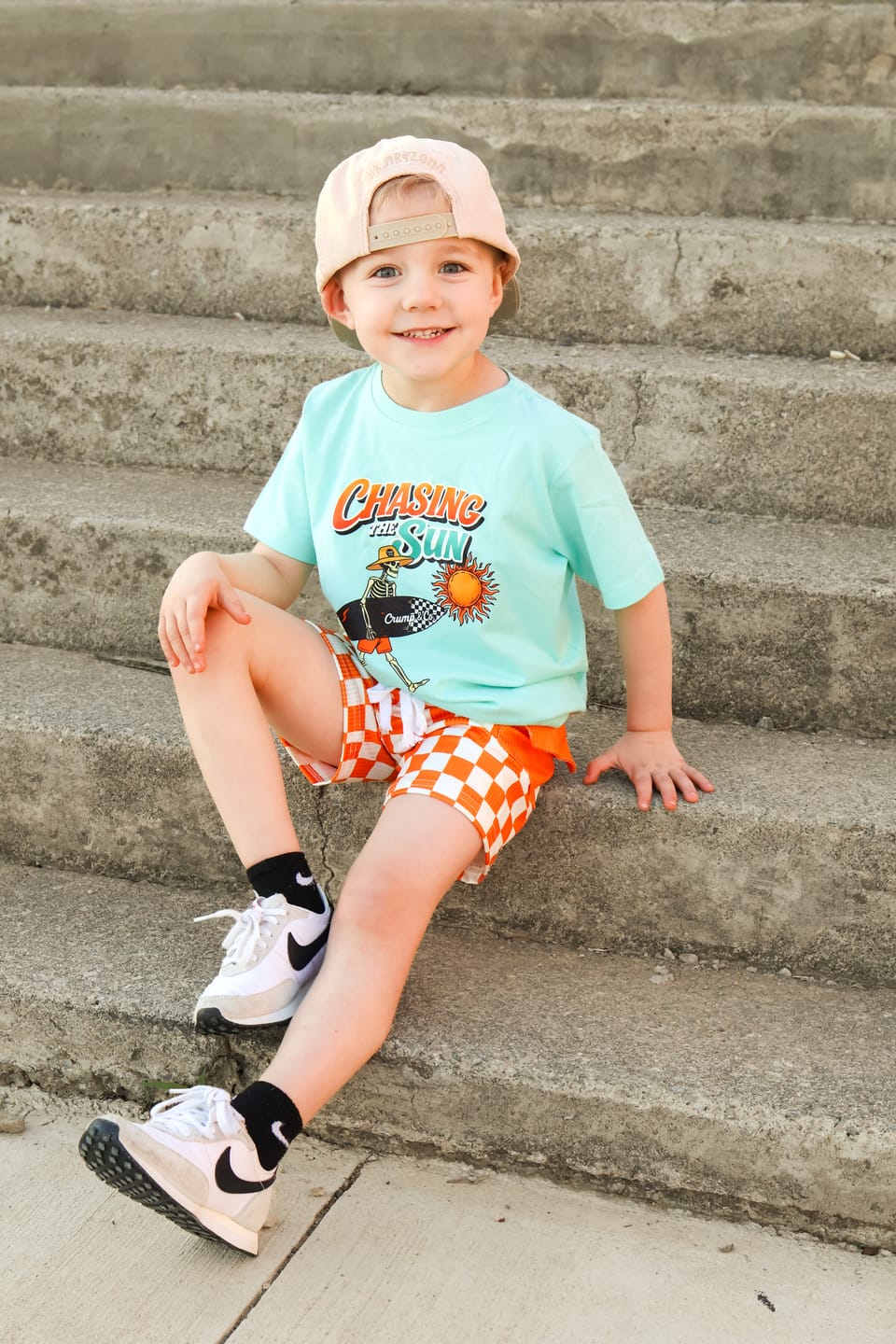 Customer photo review of Check Vibes | Orange Cargo Tie Shorts