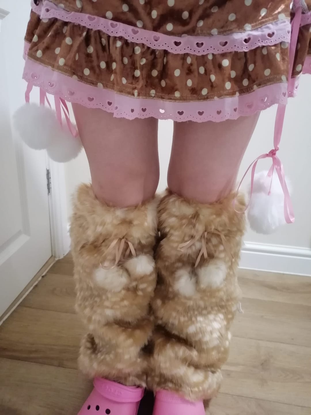 Customer photo review of Lucina Fawn Woodland Furry Leg Warmers