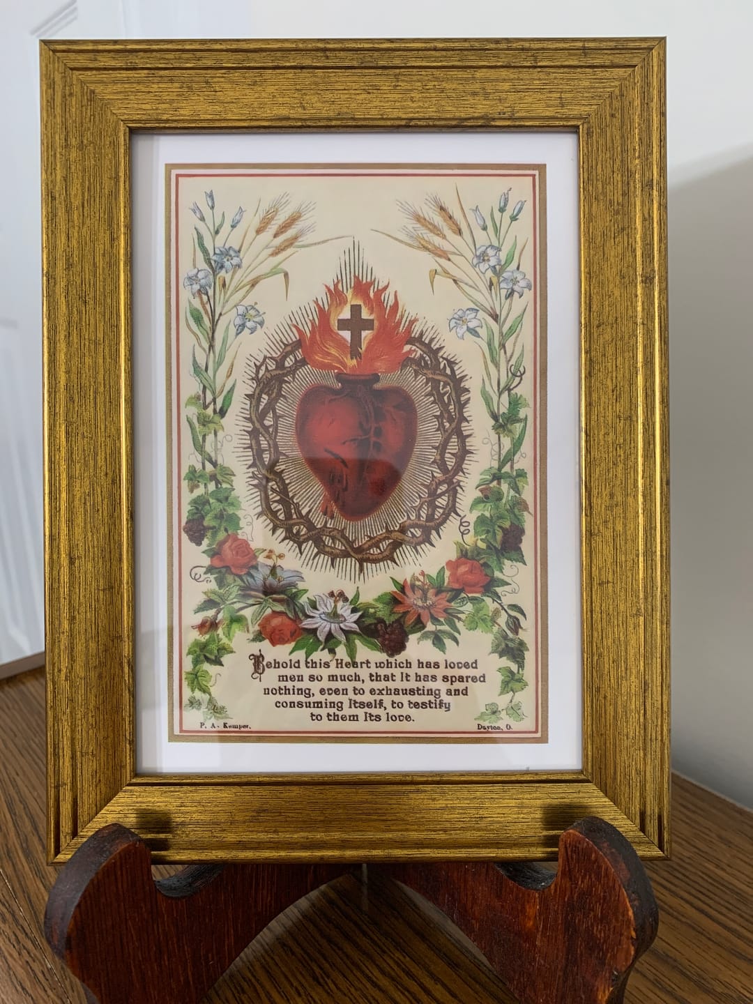 Customer photo review of Sacred Heart of Jesus – based on a Vintage Holy Card – Catholic Art Print – Archival Quality