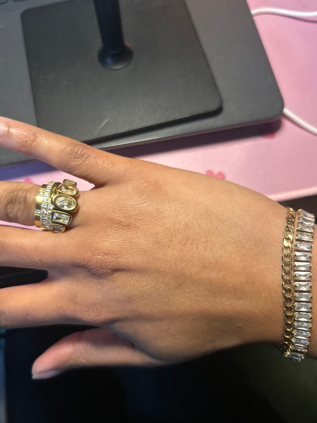 Customer photo review of ZAINA| Tarnish-Free| Multi-Cut Jewelled Ring