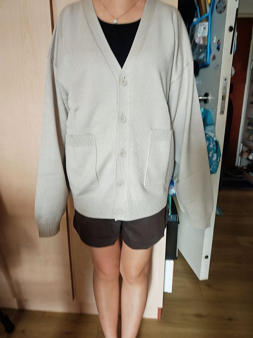 Customer photo review of Unisex Relax Fitted Knitted Cardigan