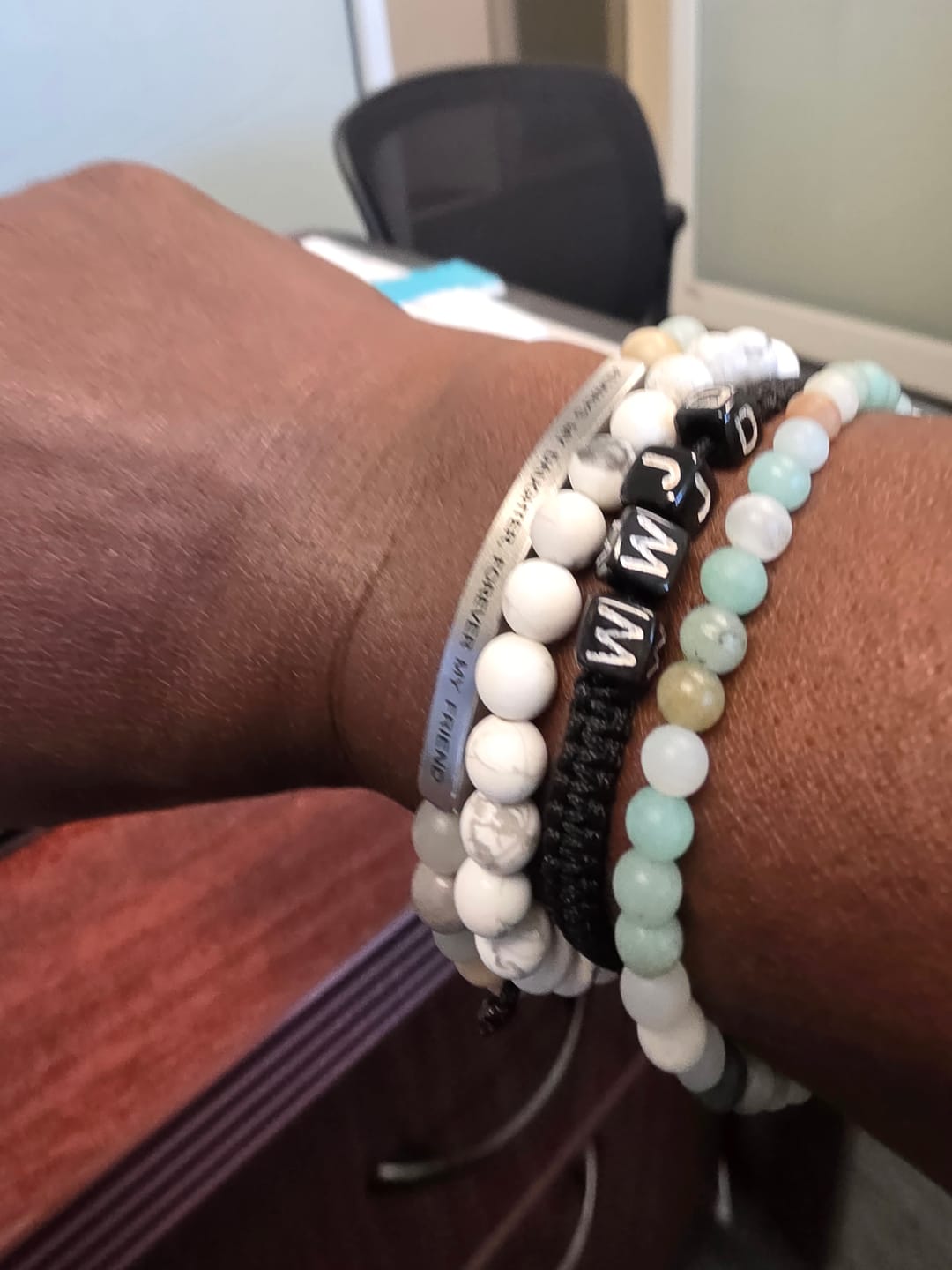 Customer photo review of MARBLE HOWLITE - ACCENT BRACELET