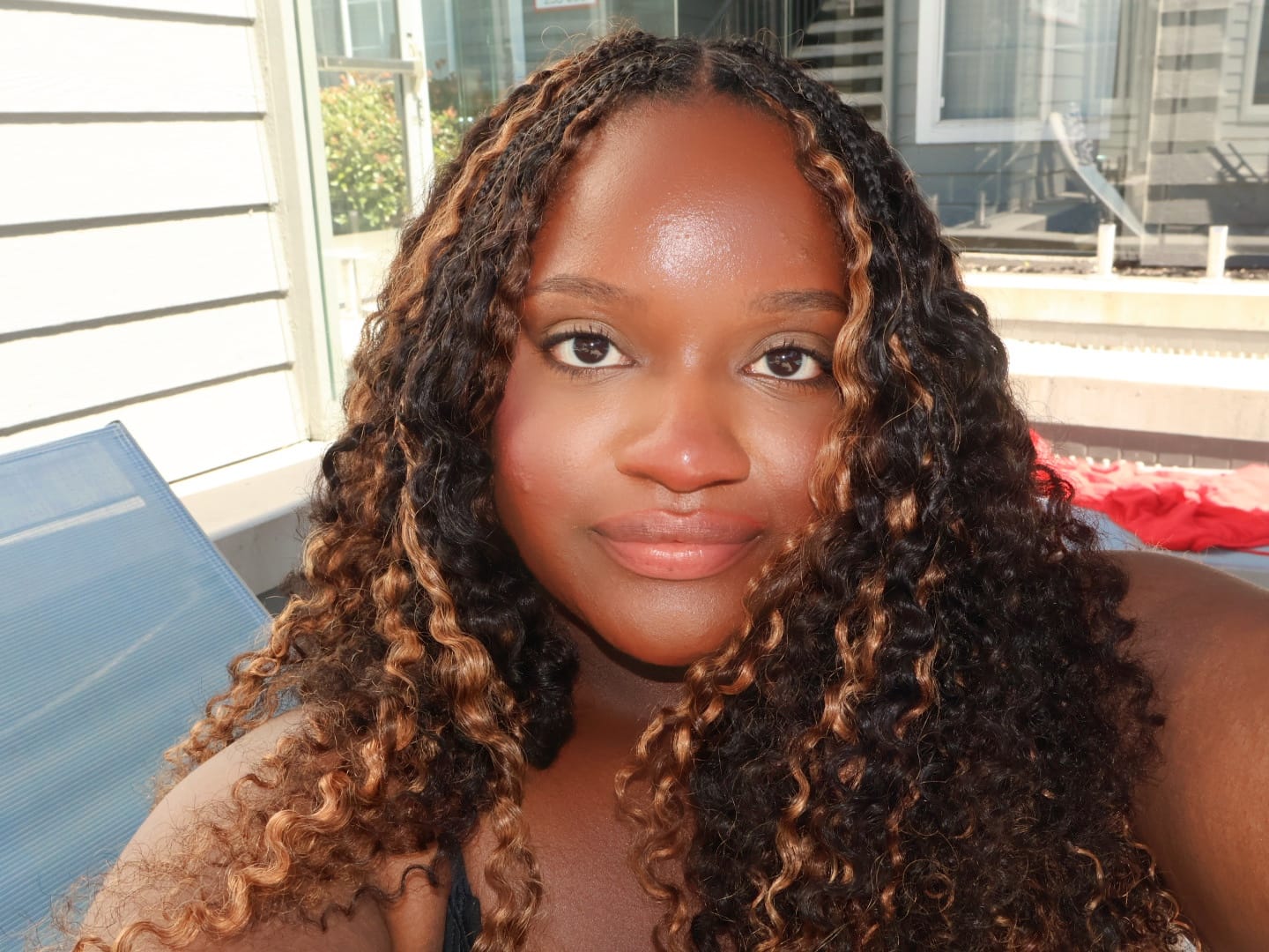 Customer photo review of Water Deep Wave Feather Crochet Hair