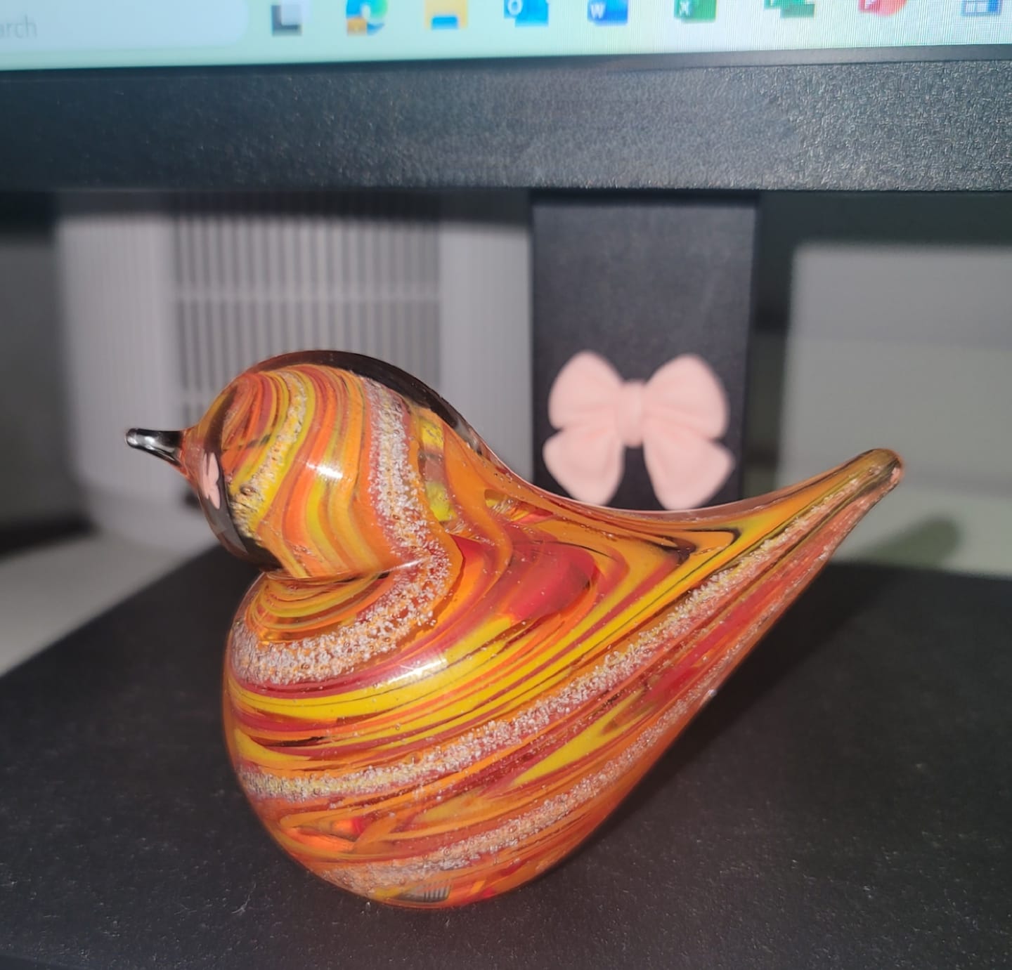 Customer photo review of Colorful Glass Birds with Cremation Ash