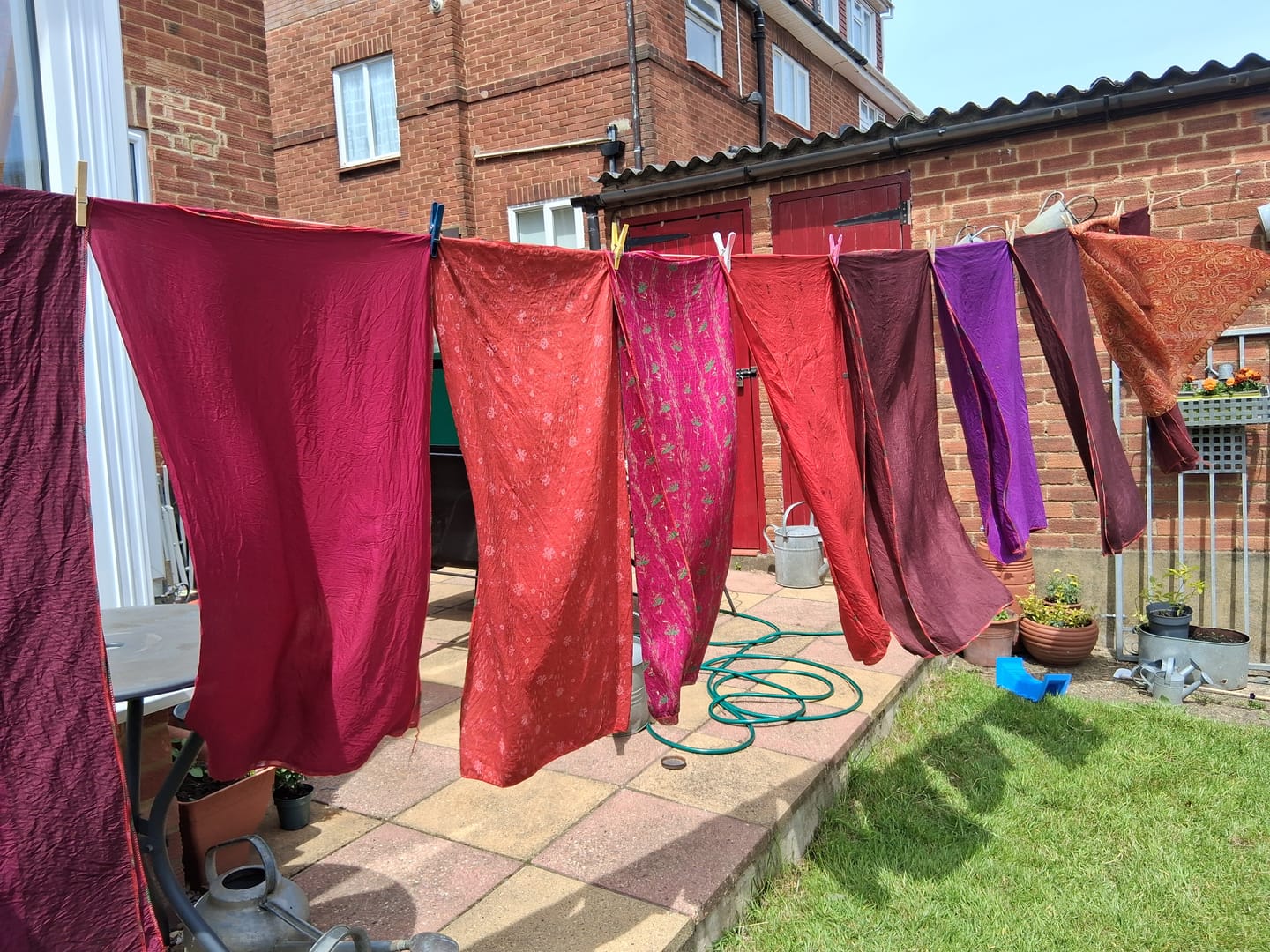 Customer photo review of Pure Silk Scarves Bargain Bundle (20 scarves)