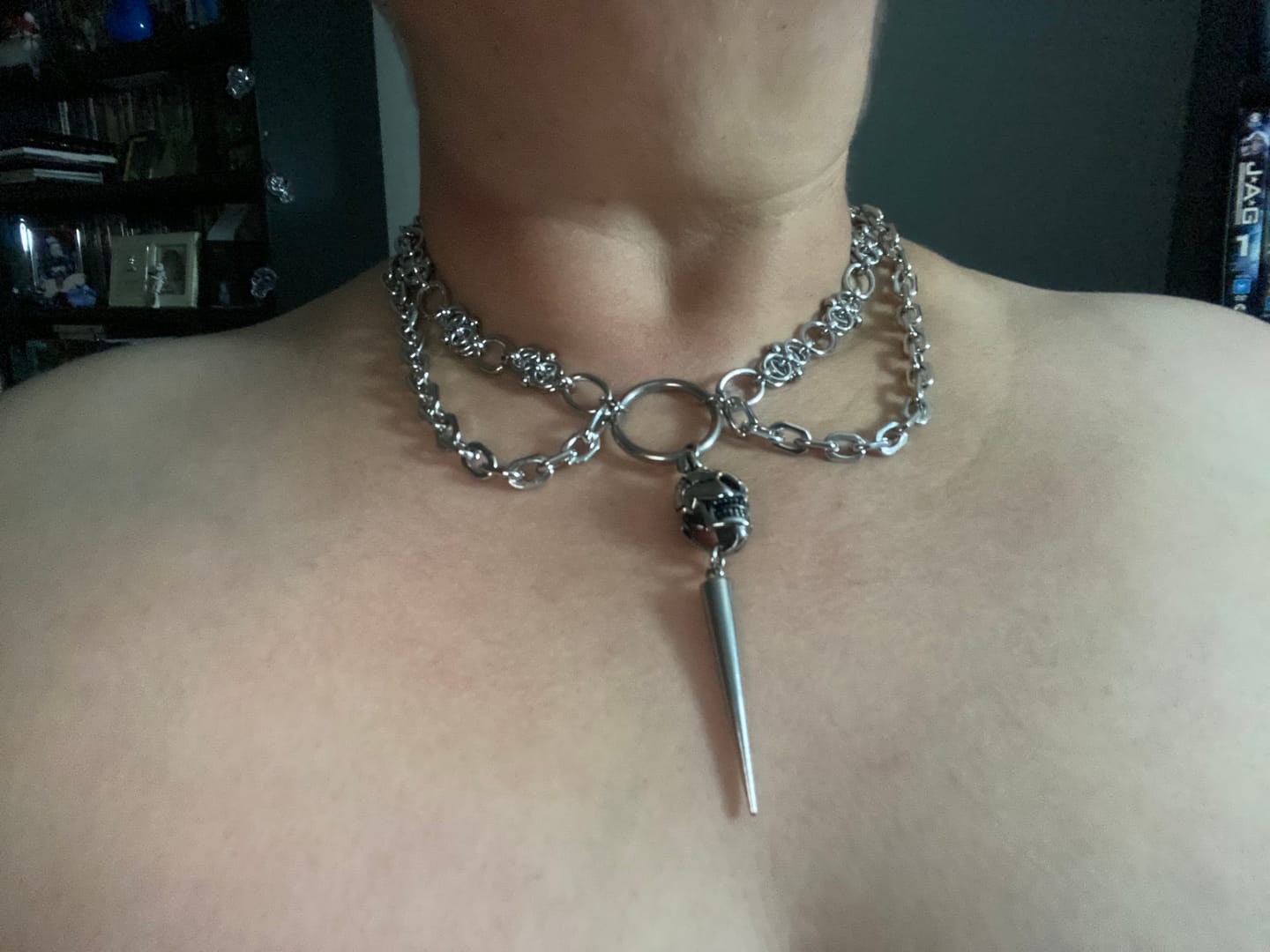 Customer photo review of Steel Skull & Chain Necklace