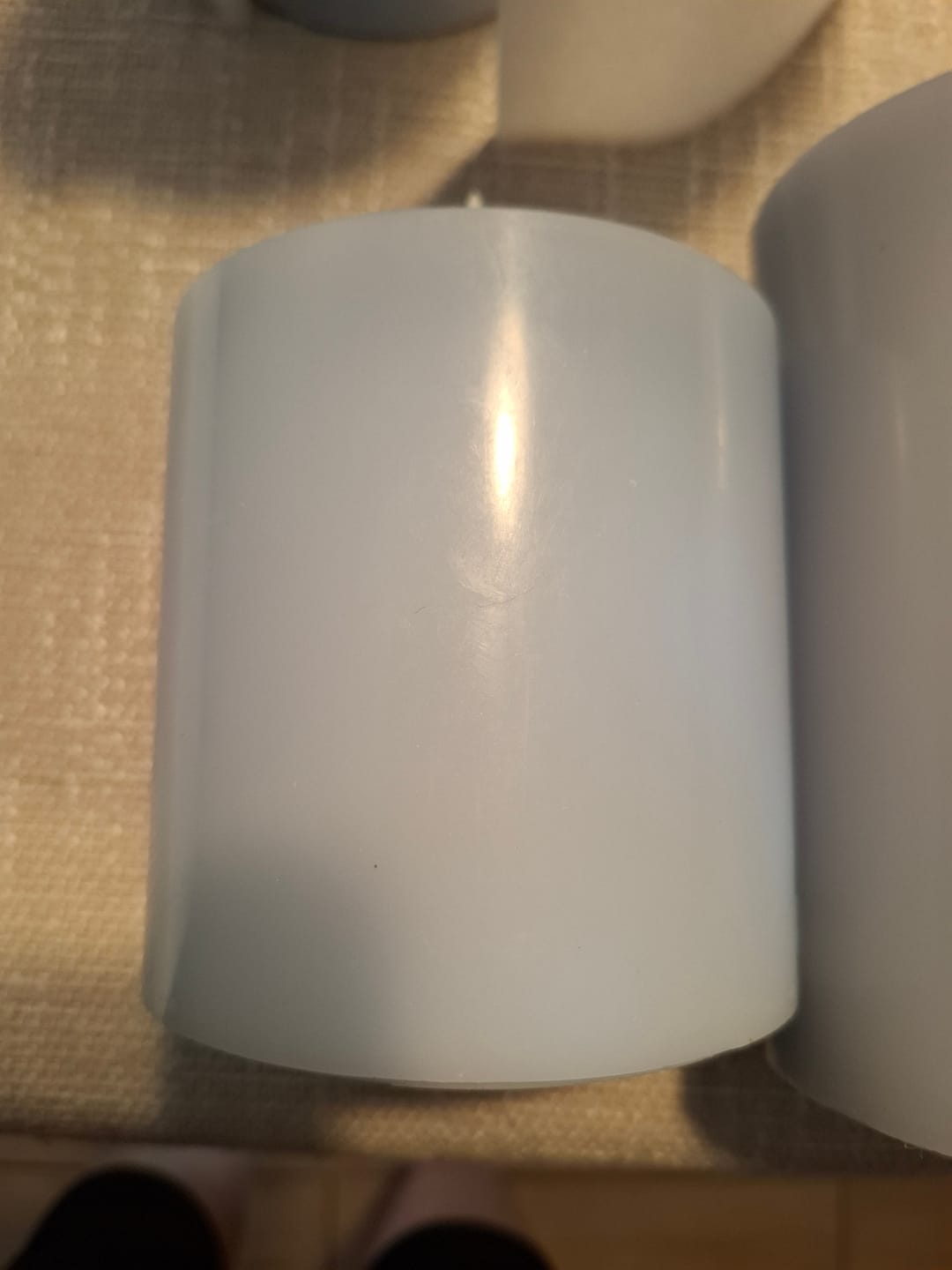 Customer photo review of LED Bloklys Ø 10 x 10 cm Støvet blå