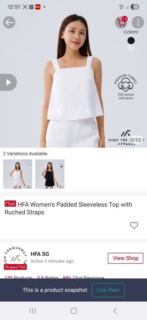 Customer photo review of Padded Sleeveless Top with Ruched Straps