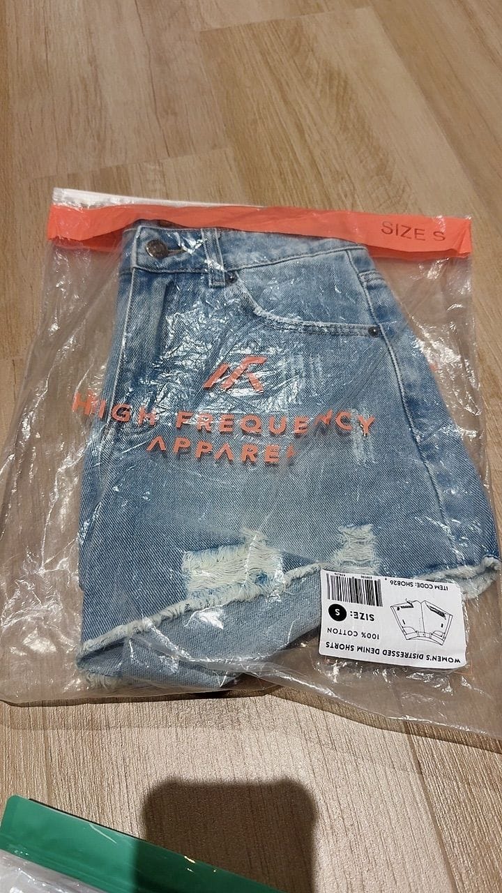 Customer photo review of Distressed Denim Shorts
