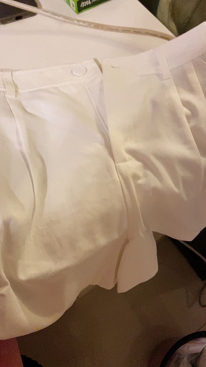 Customer photo review of Double Pleated Chino High-Waisted Shorts