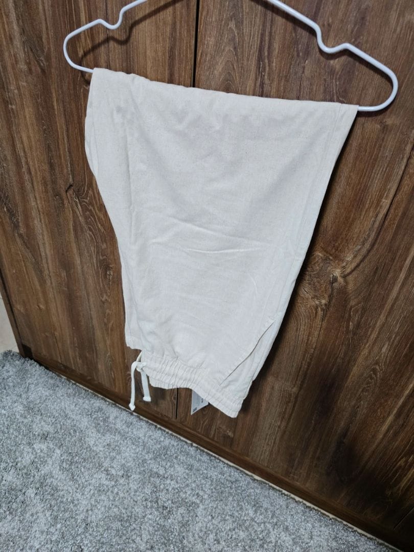 Customer photo review of Wide Leg Relaxed Cotton Pants