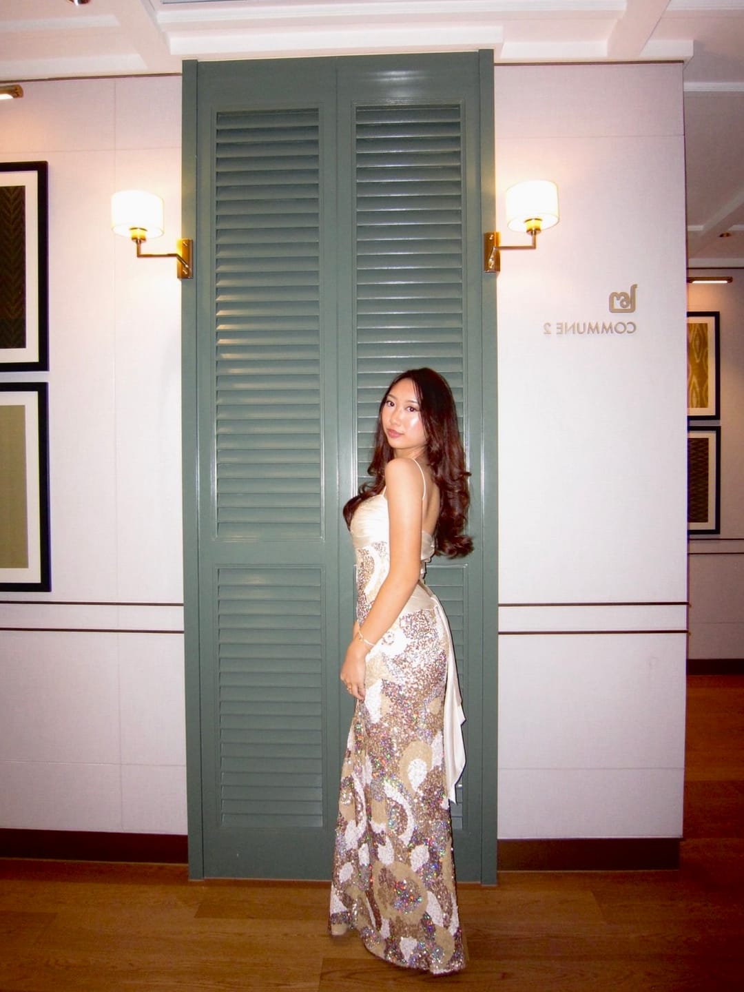 Customer photo review of V48 Vintage Camille Champagne Evening Gown (XS-S)