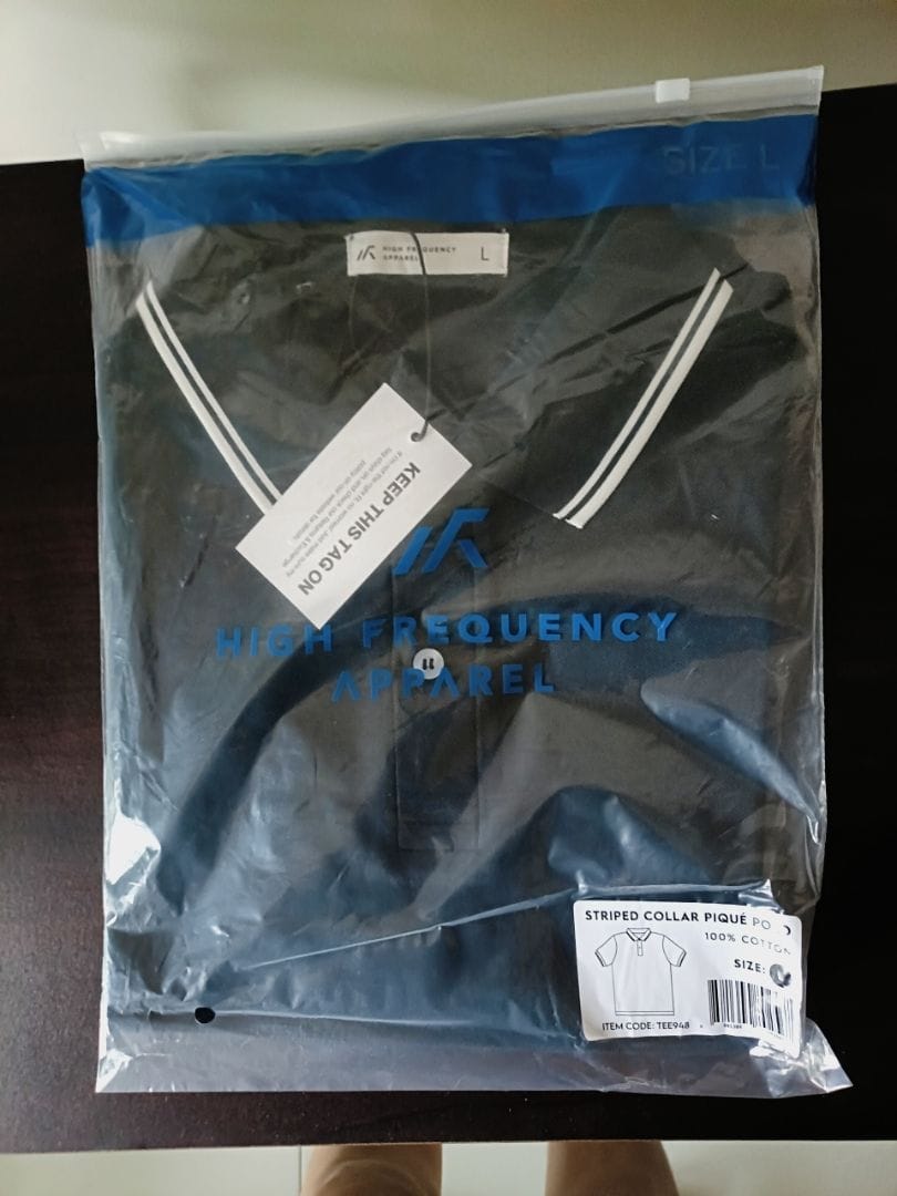Customer photo review of Striped Collar Piqué Polo – Slim Fit