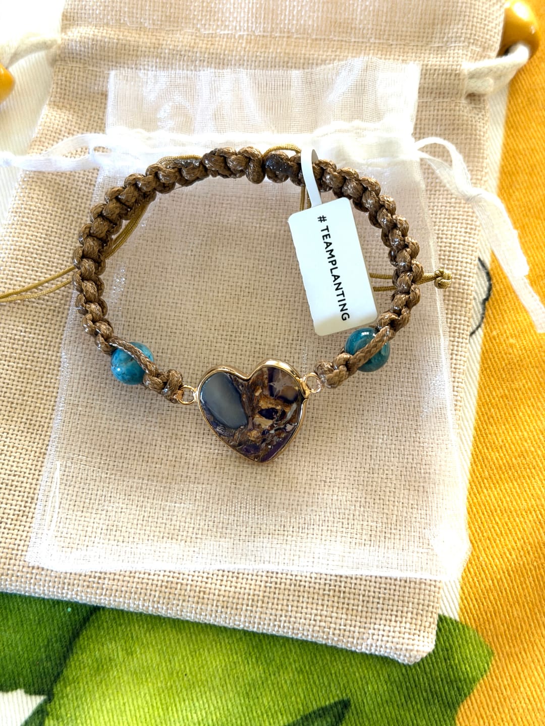 Customer photo review of Braided Agate Heart Bracelet