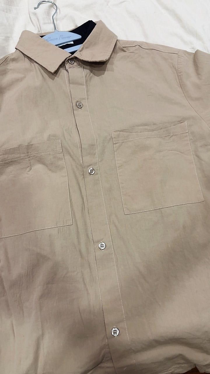 Customer photo review of Oversized Short Sleeve Shirt with Spring Clasp