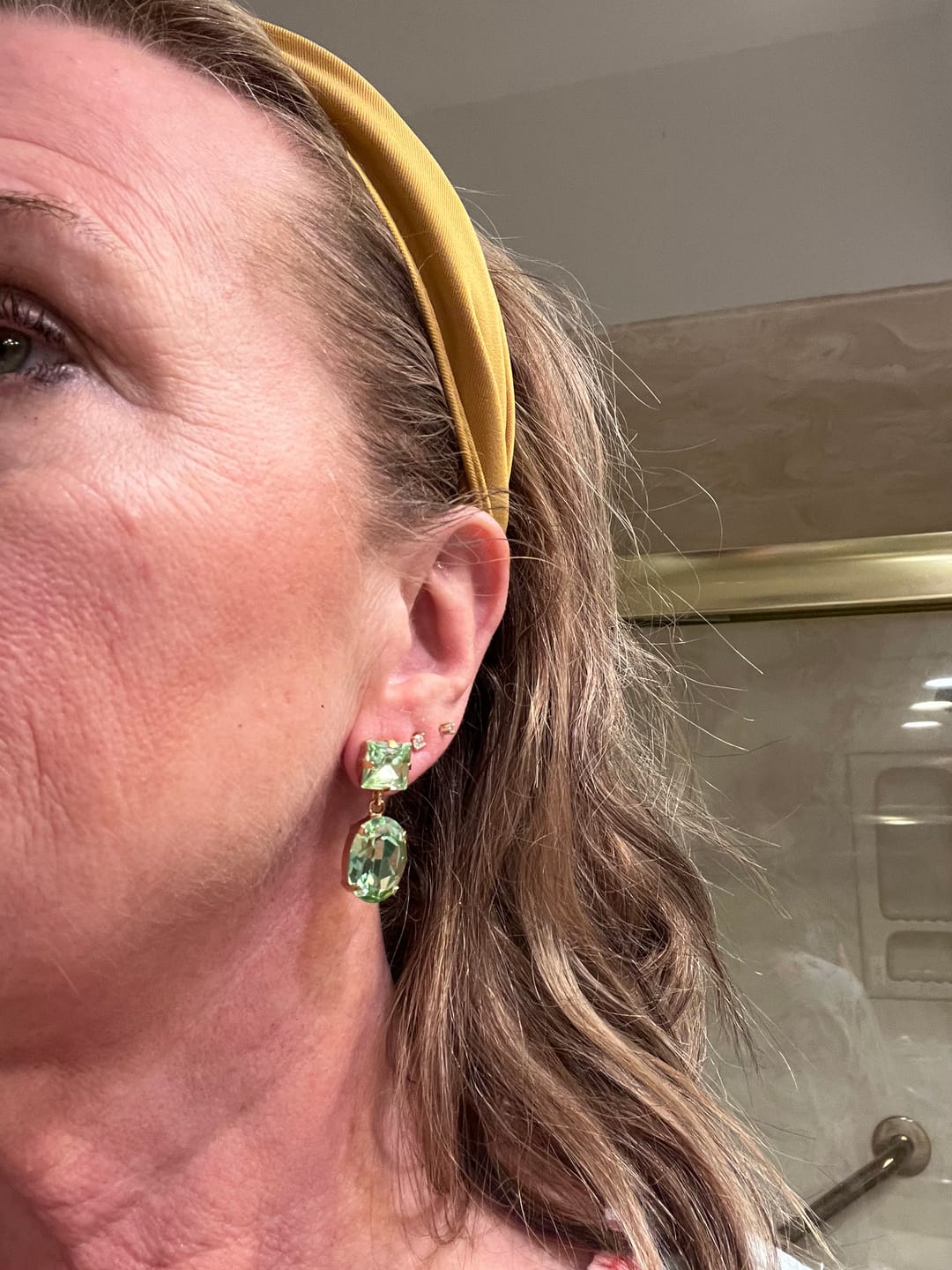 Customer photo review of Oval Glow Earrings