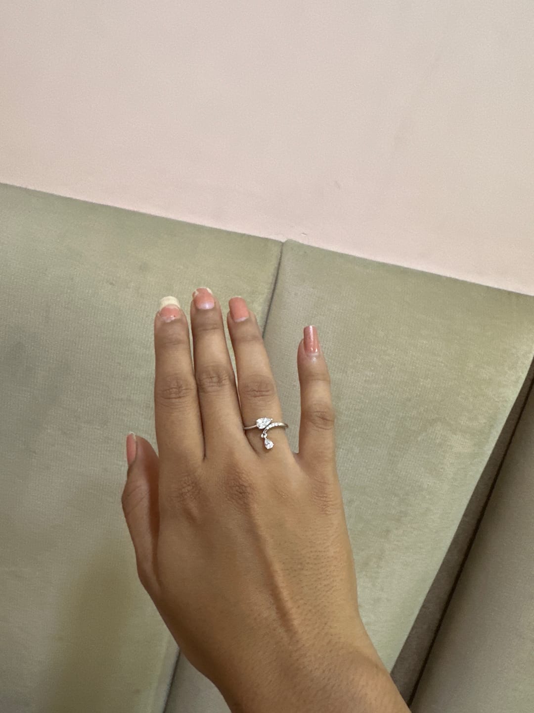 Customer photo review of Silver Falling Light Ring