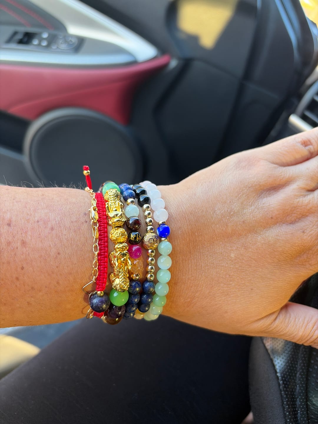 Customer photo review of Mega Wealth Lucky 7 Gemstone Bracelet With REAL Gold