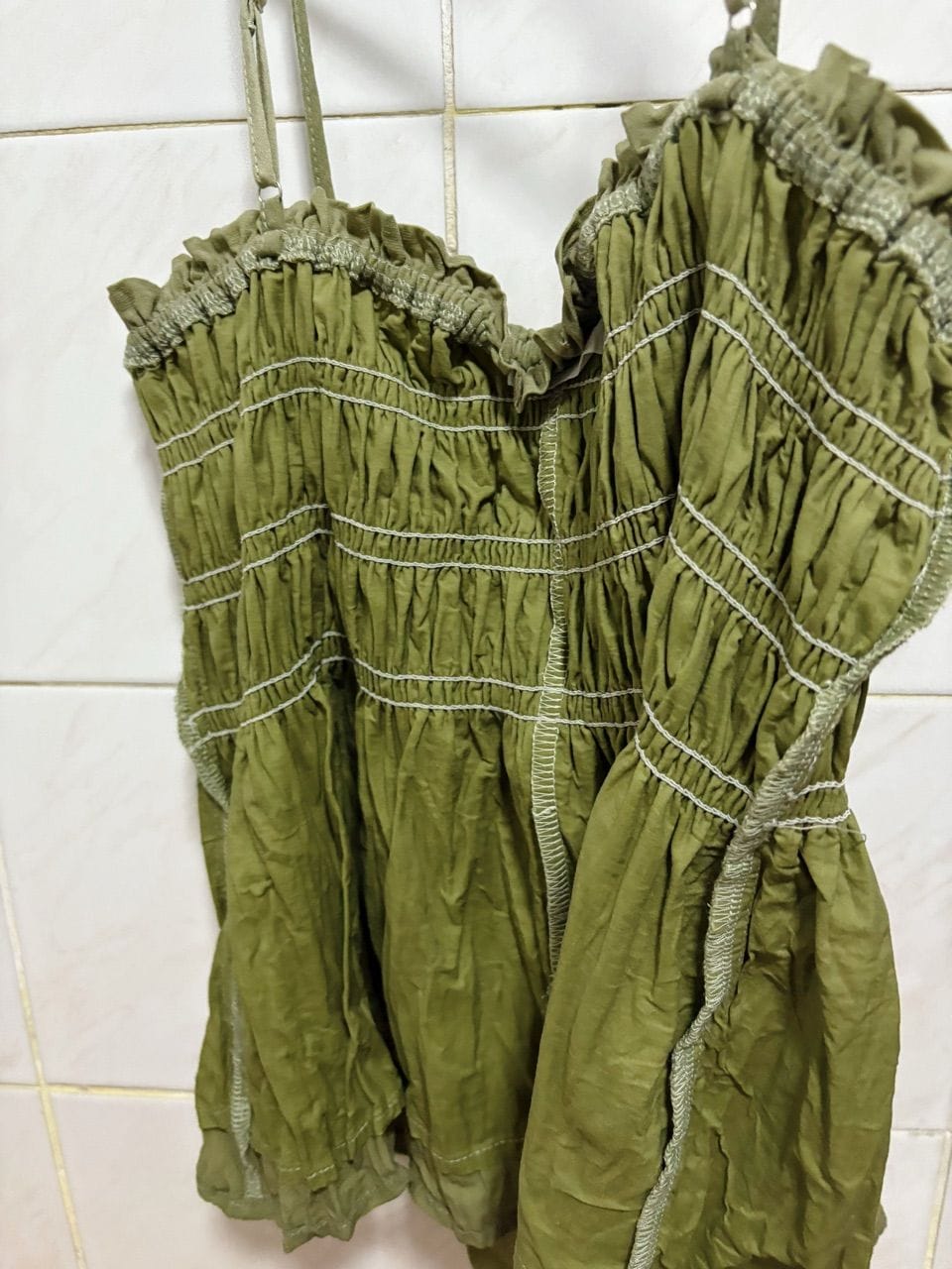 Customer photo review of Smocked 3-Tiered Spaghetti Top